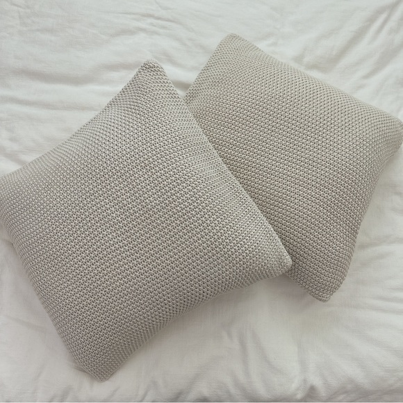 West Elm Bedding West Elm Modern Handcrafted Knitted Neutral Ivory